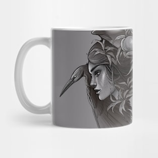 Girl and bird Mug